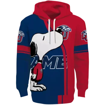 liberty flames playful snoopy red hoodie best selling