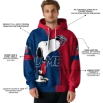 liberty flames playful snoopy red hoodie best selling