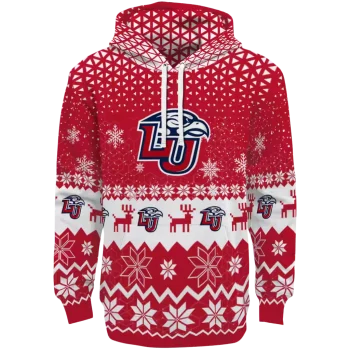 liberty flames reindeer motif red hoodie best selling