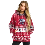 liberty flames reindeer motif red hoodie best selling