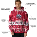 liberty flames reindeer motif red hoodie best selling