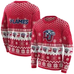 liberty flames reindeer motif red hoodie best selling