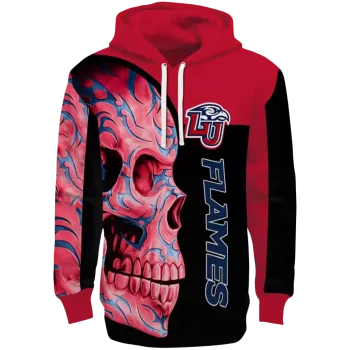 liberty flames skull motif red black hoodie best selling