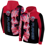 liberty flames skull motif red black hoodie best selling