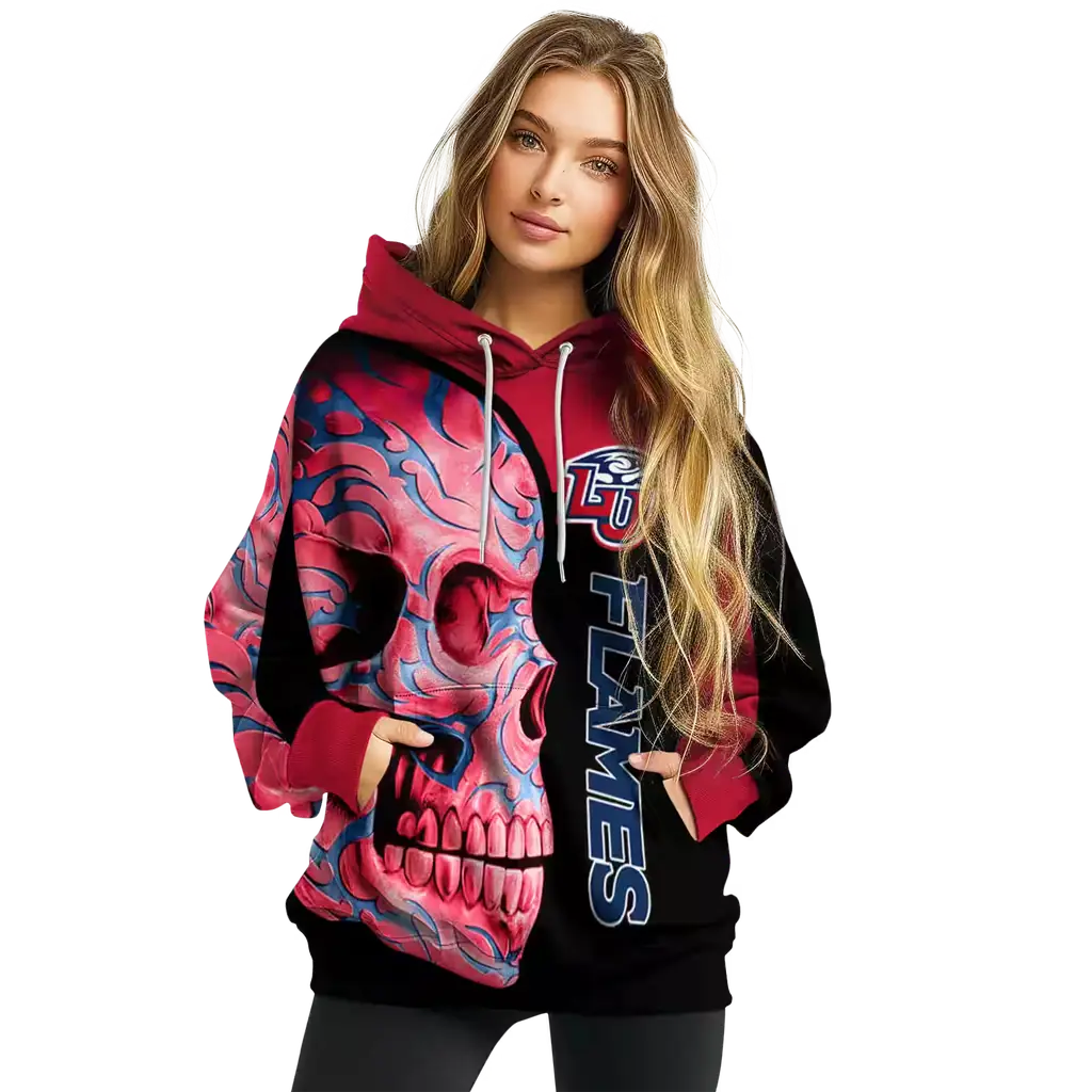 liberty flames skull motif red black hoodie high quality liberty flames skull motif red black hoodie high quality