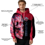 liberty flames skull motif red black hoodie best selling