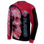 liberty flames skull motif red black hoodie best selling