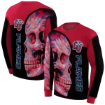 liberty flames skull motif red black hoodie best selling