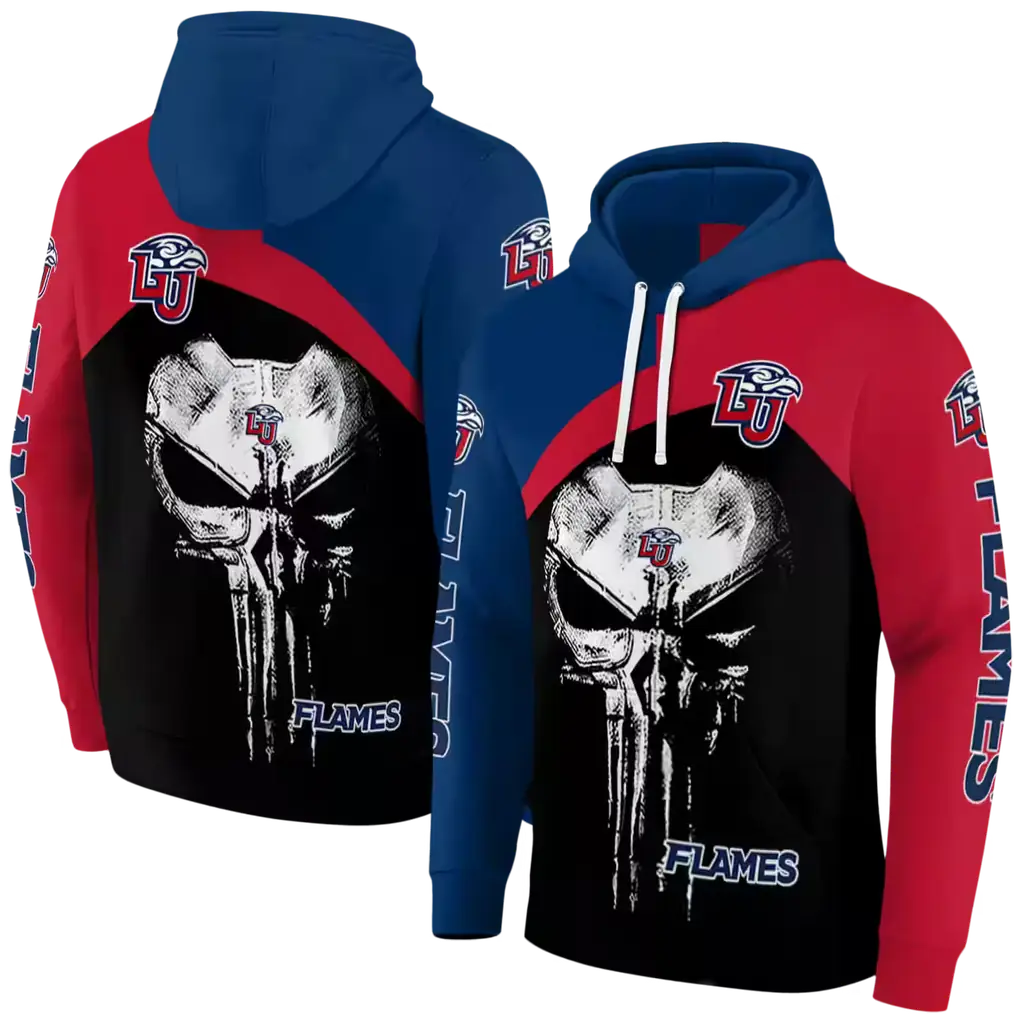 liberty flames skull punisher blue black hoodie fashion forward liberty flames skull punisher blue black hoodie fashion forward