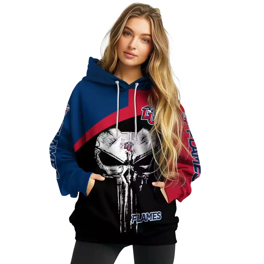 liberty flames skull punisher blue black hoodie high quality liberty flames skull punisher blue black hoodie high quality
