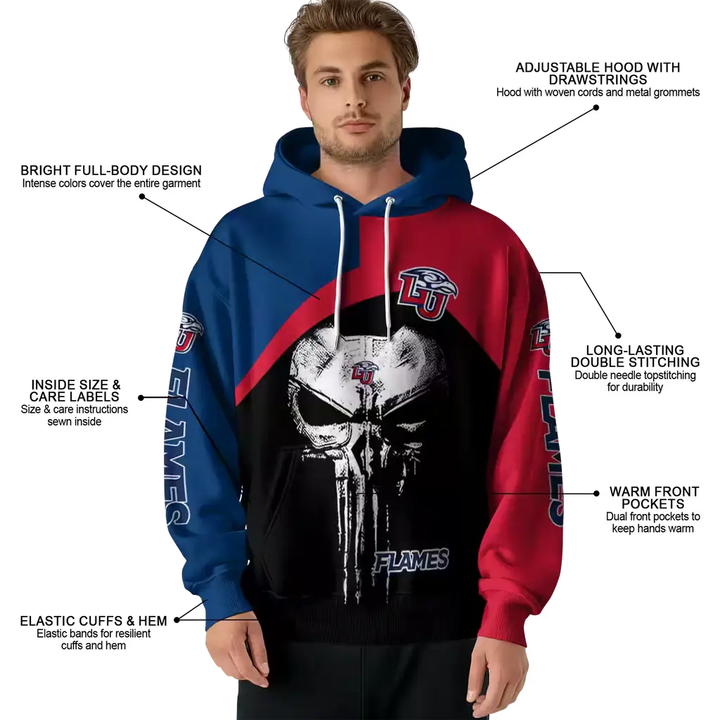 liberty flames skull punisher blue black hoodie latest model liberty flames skull punisher blue black hoodie latest model