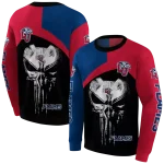 liberty flames skull punisher blue black hoodie best selling