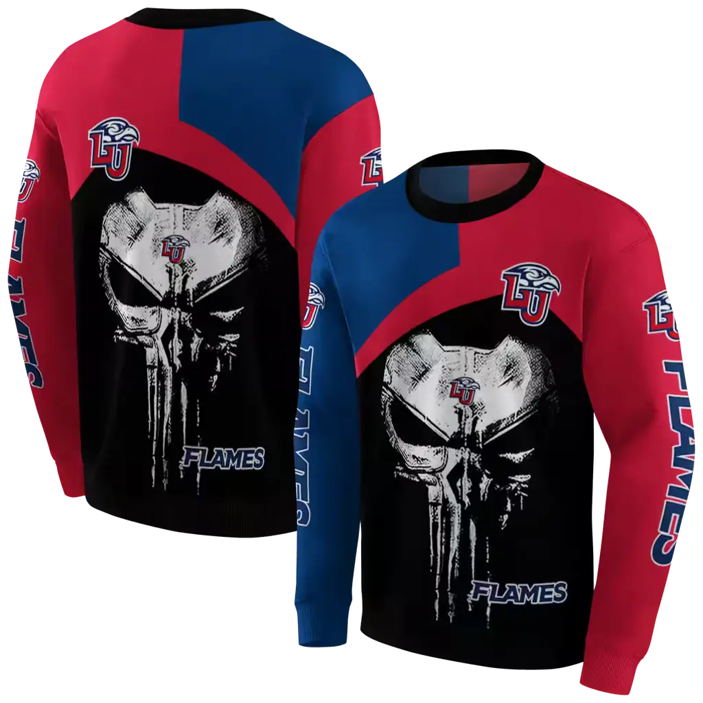 liberty flames skull punisher blue black hoodie premium grade liberty flames skull punisher blue black hoodie premium grade