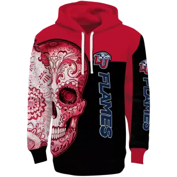 liberty flames sugar skull red black hoodie best selling