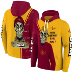 louisiana monroe warhawks achmed skull red hoodie best selling
