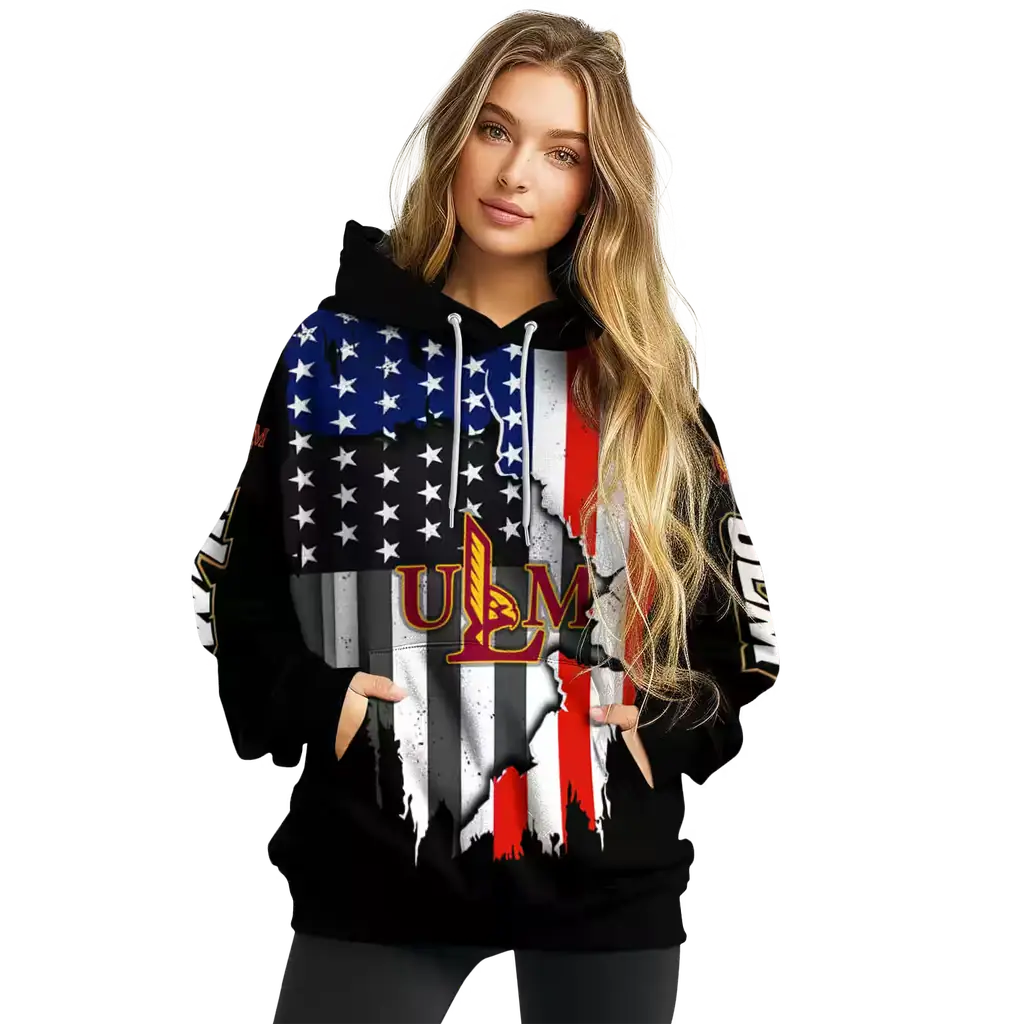 louisiana monroe warhawks american pride black hoodie high quality louisiana monroe warhawks american pride black hoodie high quality