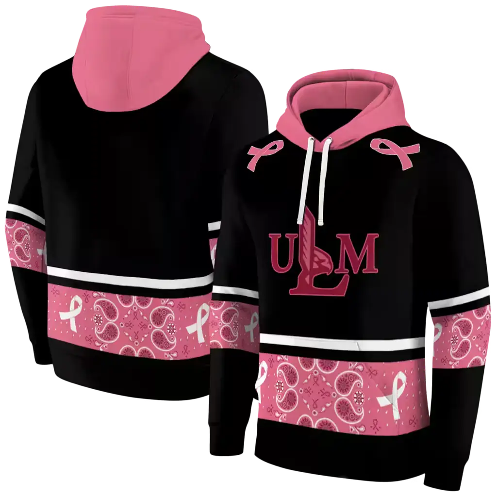 louisiana monroe warhawks awareness ribbon black pink hoodie fashion forward louisiana monroe warhawks awareness ribbon black pink hoodie fashion forward