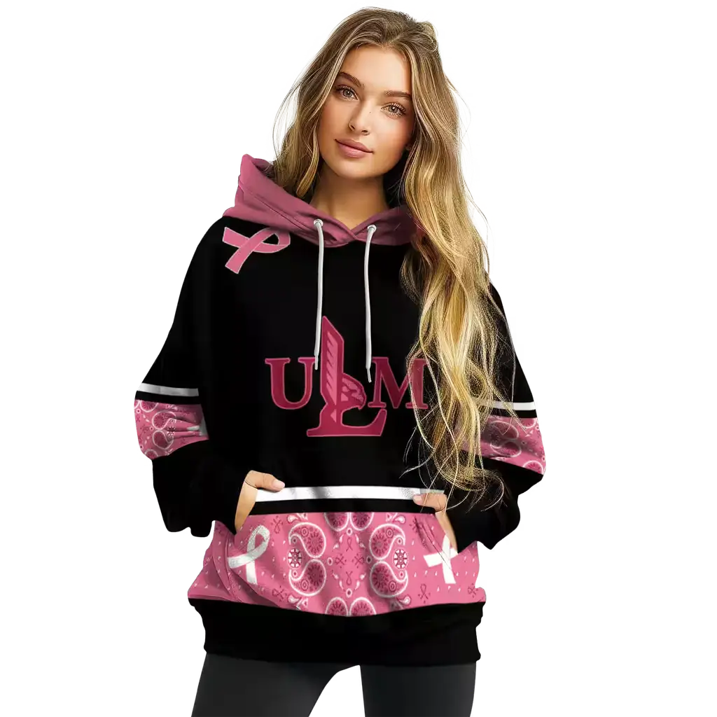 louisiana monroe warhawks awareness ribbon black pink hoodie high quality louisiana monroe warhawks awareness ribbon black pink hoodie high quality