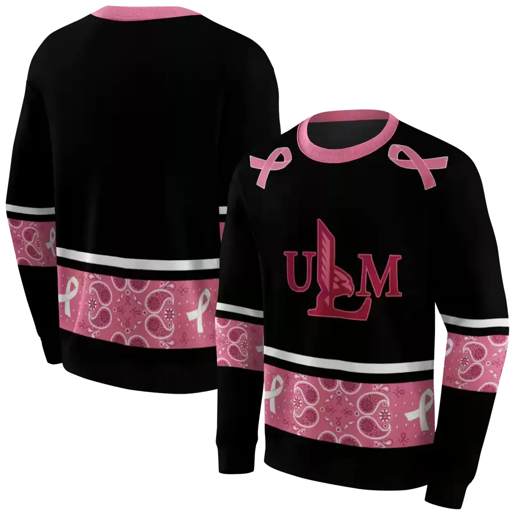 louisiana monroe warhawks awareness ribbon black pink hoodie premium grade louisiana monroe warhawks awareness ribbon black pink hoodie premium grade