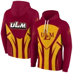 louisiana monroe warhawks concentric lines red black hoodie best selling