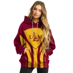 louisiana monroe warhawks concentric lines red black hoodie best selling