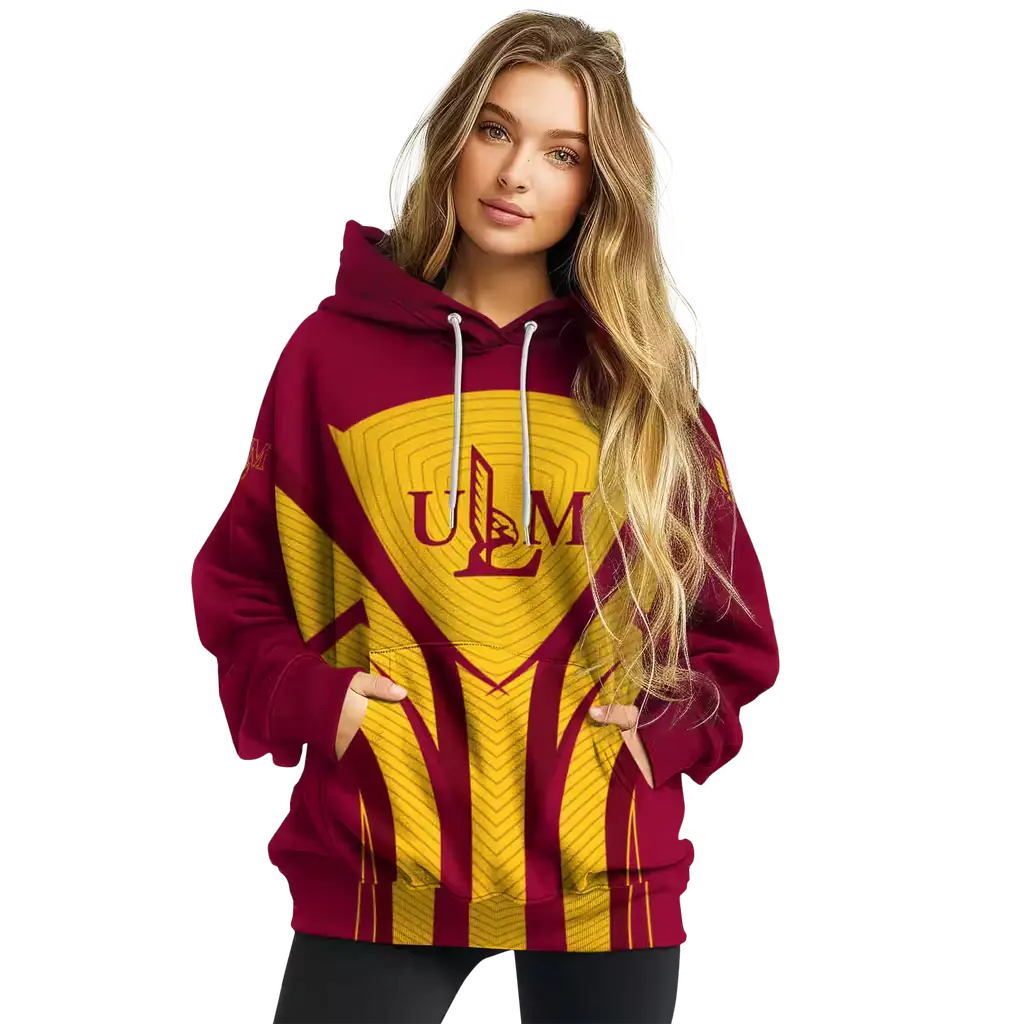 louisiana monroe warhawks concentric lines red black hoodie high quality louisiana monroe warhawks concentric lines red black hoodie high quality