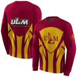 louisiana monroe warhawks concentric lines red black hoodie best selling