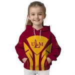 louisiana monroe warhawks concentric lines red black hoodie best selling