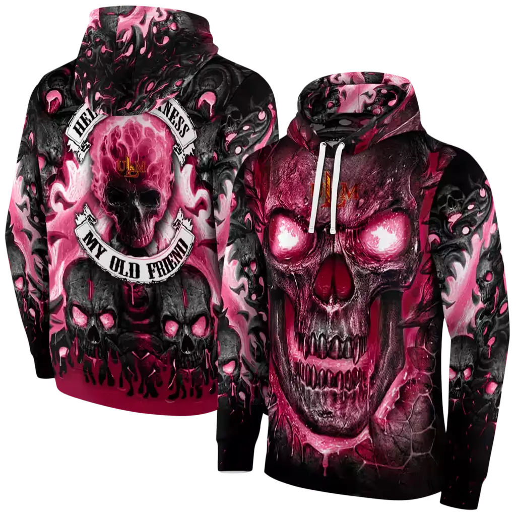 louisiana monroe warhawks demonic skull red black hoodie fashion forward louisiana monroe warhawks demonic skull red black hoodie fashion forward