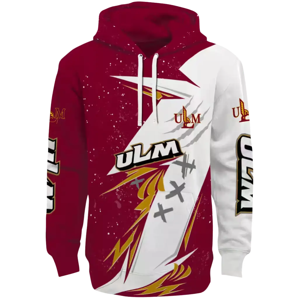 louisiana monroe warhawks dynamic slash red white hoodie best selling louisiana monroe warhawks dynamic slash red white hoodie best selling