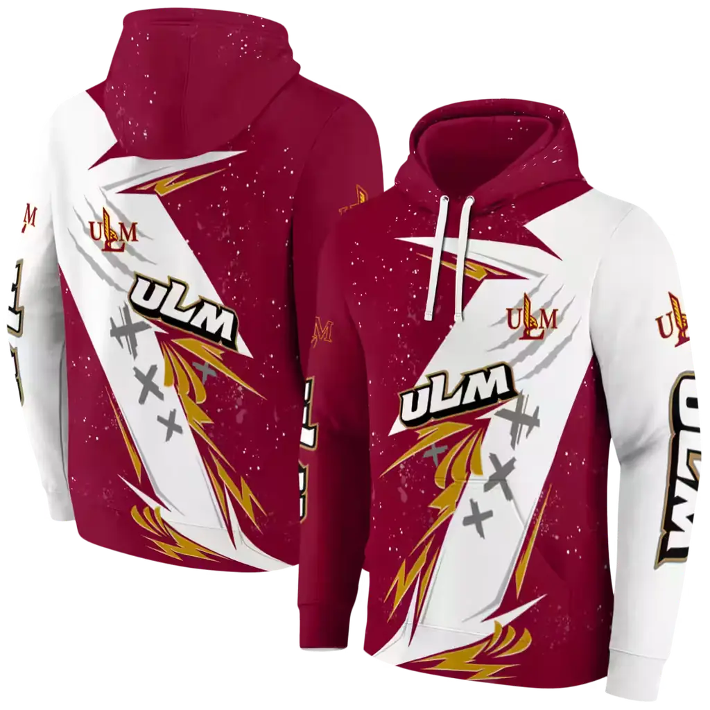 louisiana monroe warhawks dynamic slash red white hoodie fashion forward louisiana monroe warhawks dynamic slash red white hoodie fashion forward