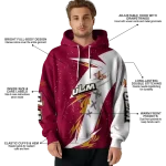 louisiana monroe warhawks dynamic slash red white hoodie best selling