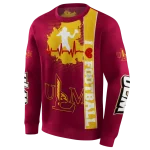 louisiana monroe warhawks football heartbeat red hoodie best selling