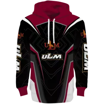 louisiana monroe warhawks futuristic pattern red black hoodie best selling