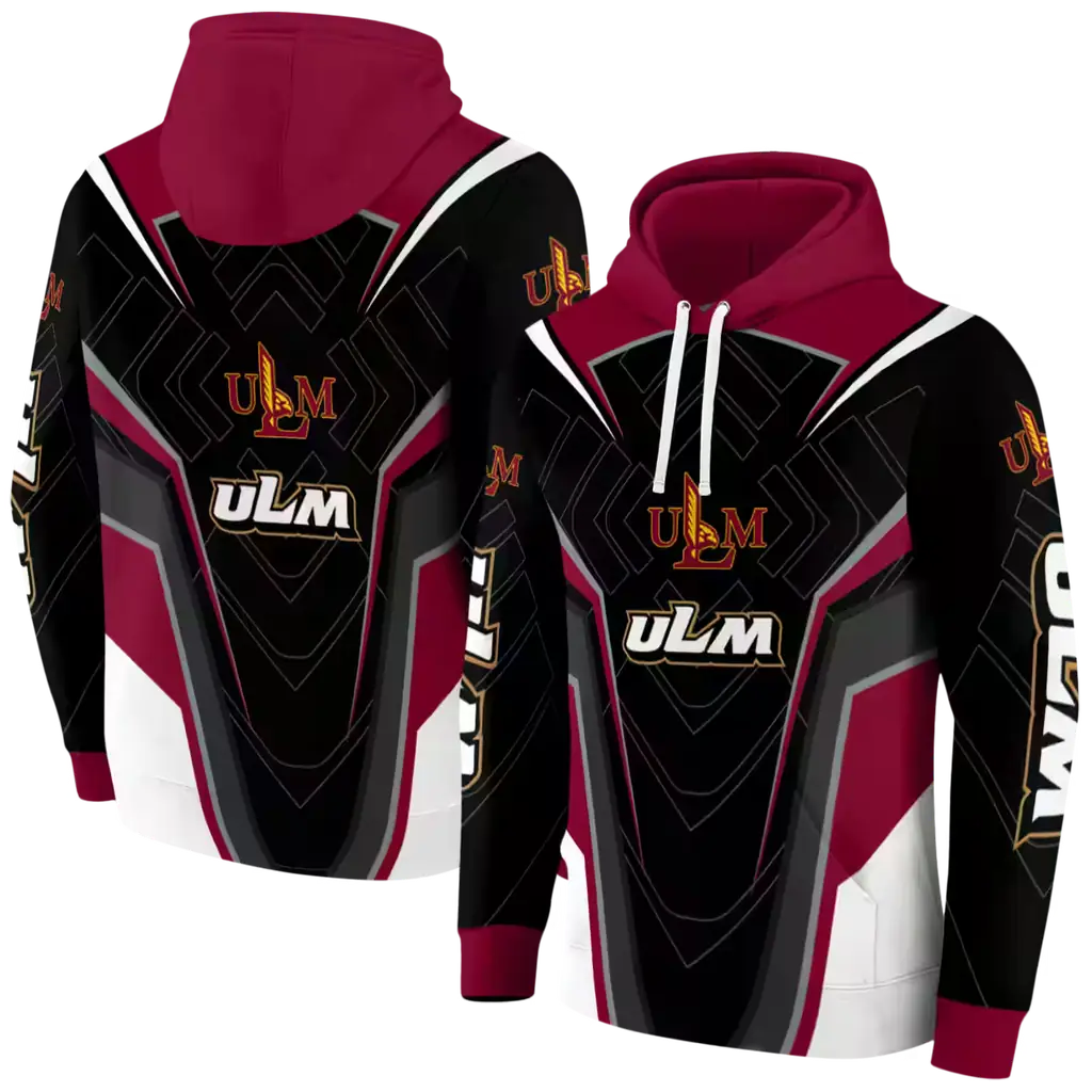 louisiana monroe warhawks futuristic pattern red black hoodie fashion forward louisiana monroe warhawks futuristic pattern red black hoodie fashion forward