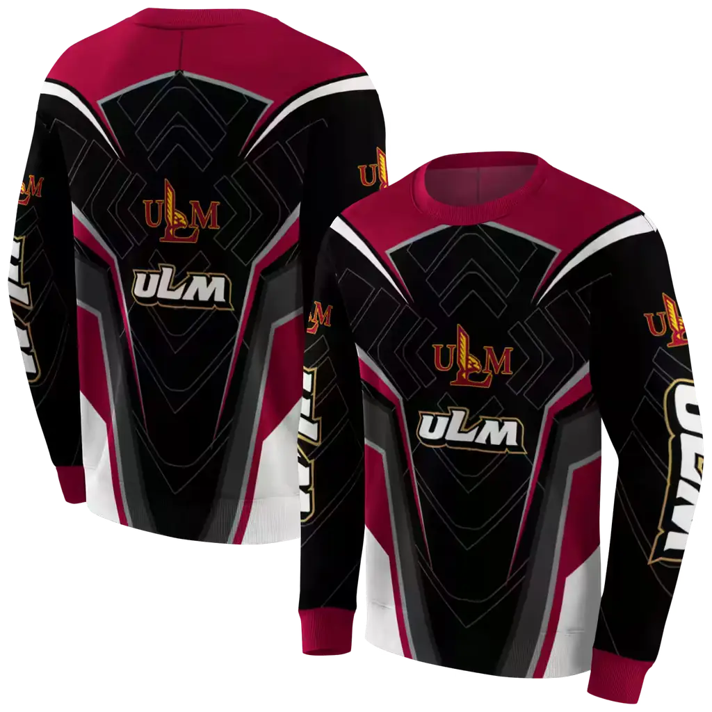 louisiana monroe warhawks futuristic pattern red black hoodie premium grade louisiana monroe warhawks futuristic pattern red black hoodie premium grade