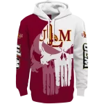 louisiana monroe warhawks graphic punisher red white hoodie best selling