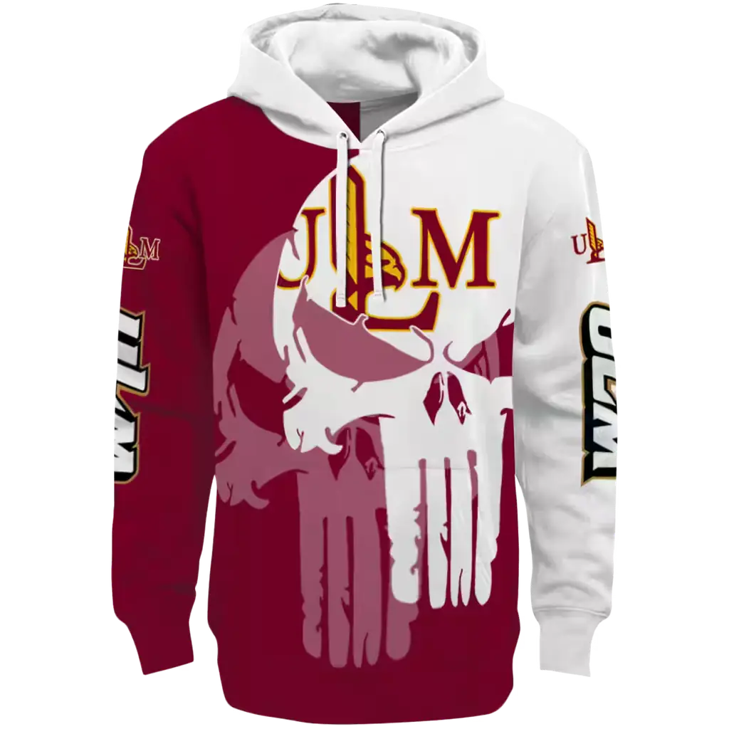 louisiana monroe warhawks graphic punisher red white hoodie best selling louisiana monroe warhawks graphic punisher red white hoodie best selling