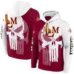 louisiana monroe warhawks graphic punisher red white hoodie best selling