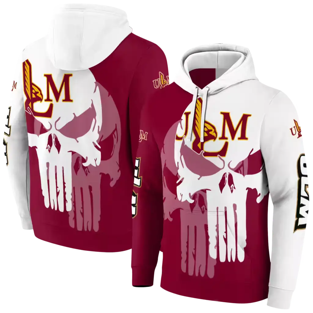 louisiana monroe warhawks graphic punisher red white hoodie fashion forward louisiana monroe warhawks graphic punisher red white hoodie fashion forward