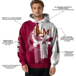 louisiana monroe warhawks graphic punisher red white hoodie best selling