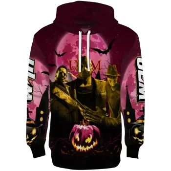 louisiana monroe warhawks halloween vibes red black hoodie best selling