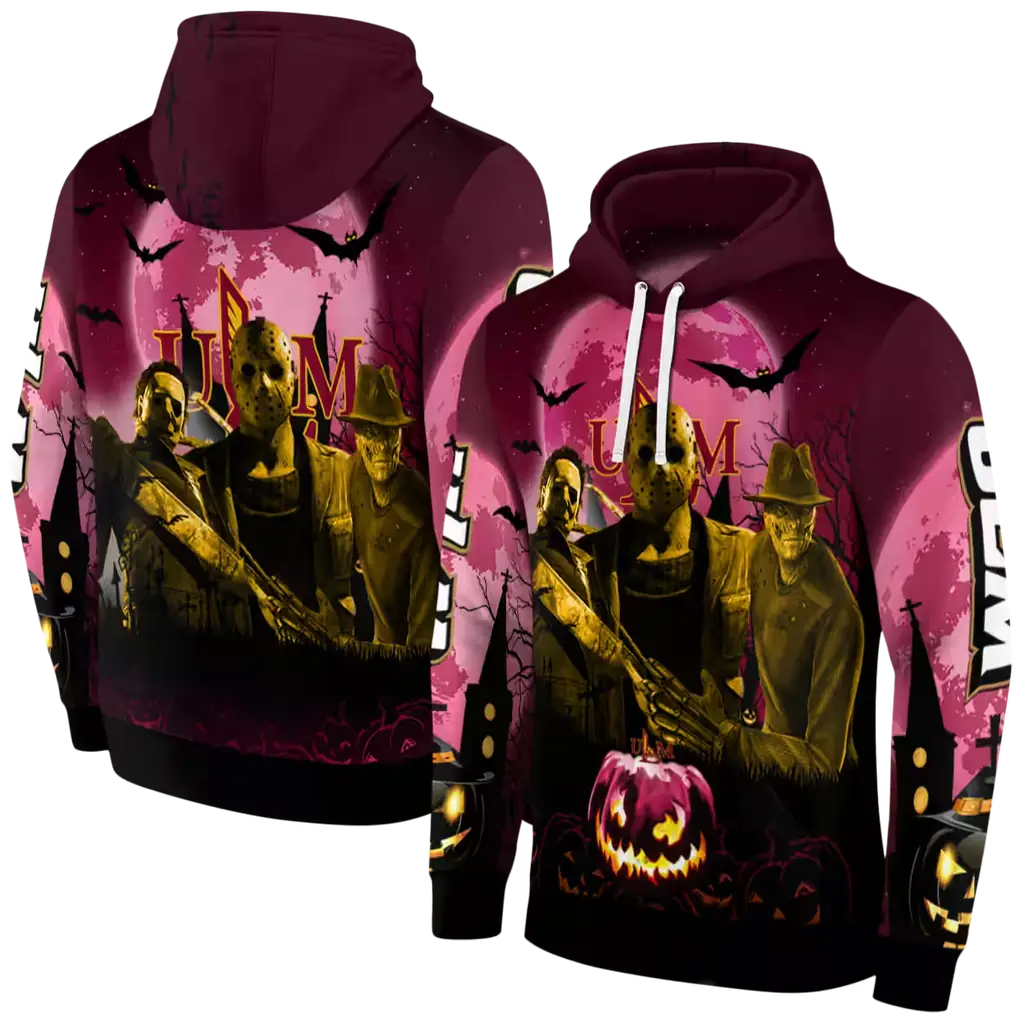 louisiana monroe warhawks halloween vibes red black hoodie fashion forward louisiana monroe warhawks halloween vibes red black hoodie fashion forward