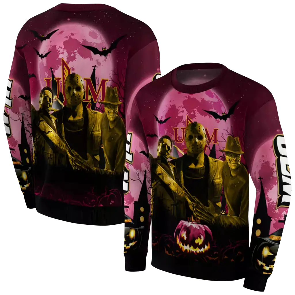 louisiana monroe warhawks halloween vibes red black hoodie premium grade louisiana monroe warhawks halloween vibes red black hoodie premium grade