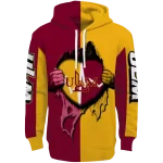 louisiana monroe warhawks heartbeat graphic red hoodie best selling