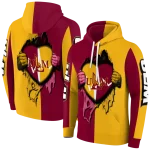 louisiana monroe warhawks heartbeat graphic red hoodie best selling