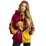 louisiana monroe warhawks heartbeat graphic red hoodie best selling