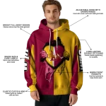 louisiana monroe warhawks heartbeat graphic red hoodie best selling