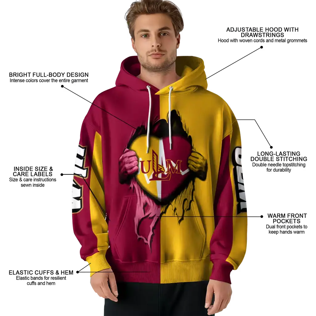 louisiana monroe warhawks heartbeat graphic red hoodie latest model louisiana monroe warhawks heartbeat graphic red hoodie latest model