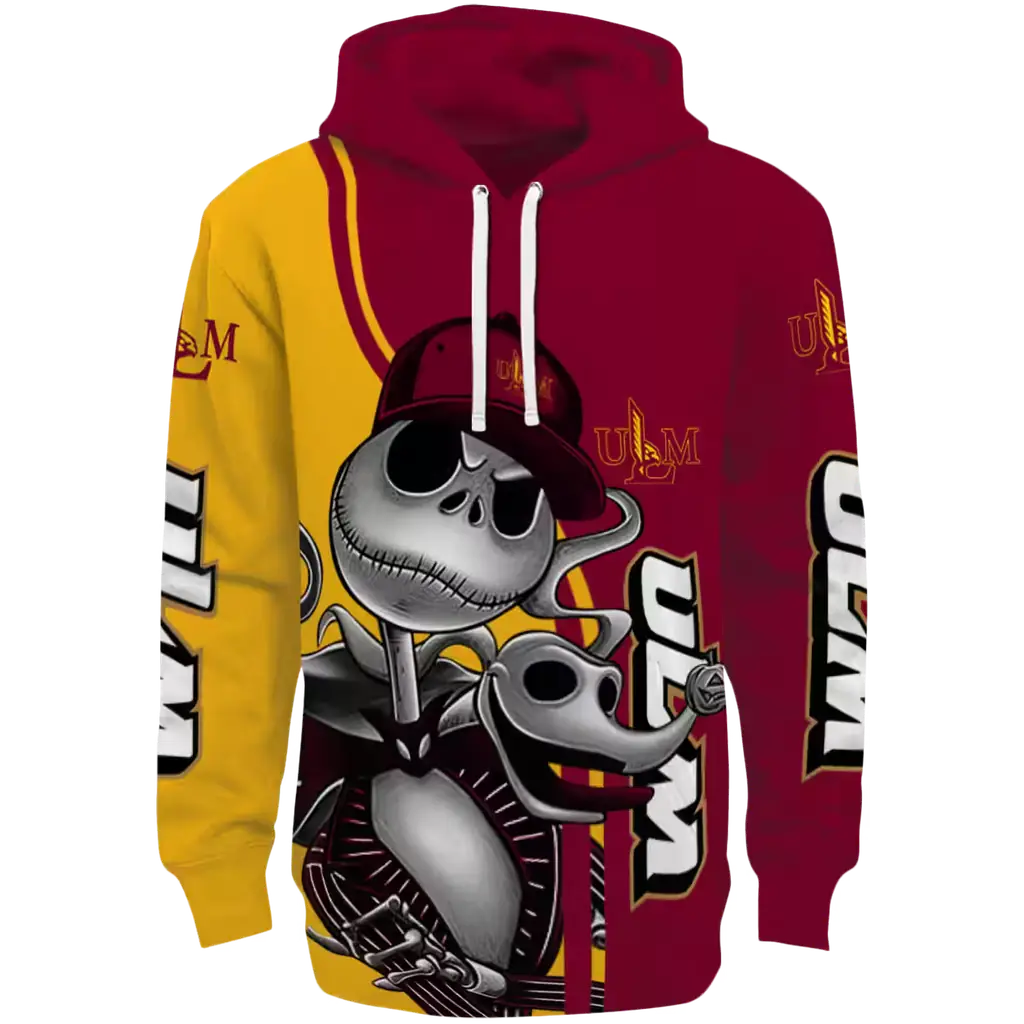 louisiana monroe warhawks jack skellington red hoodie best selling louisiana monroe warhawks jack skellington red hoodie best selling